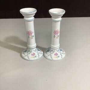 Vintage Block Bernarda Portugal Victoriana 1988 Candlesticks Flower Table Decor